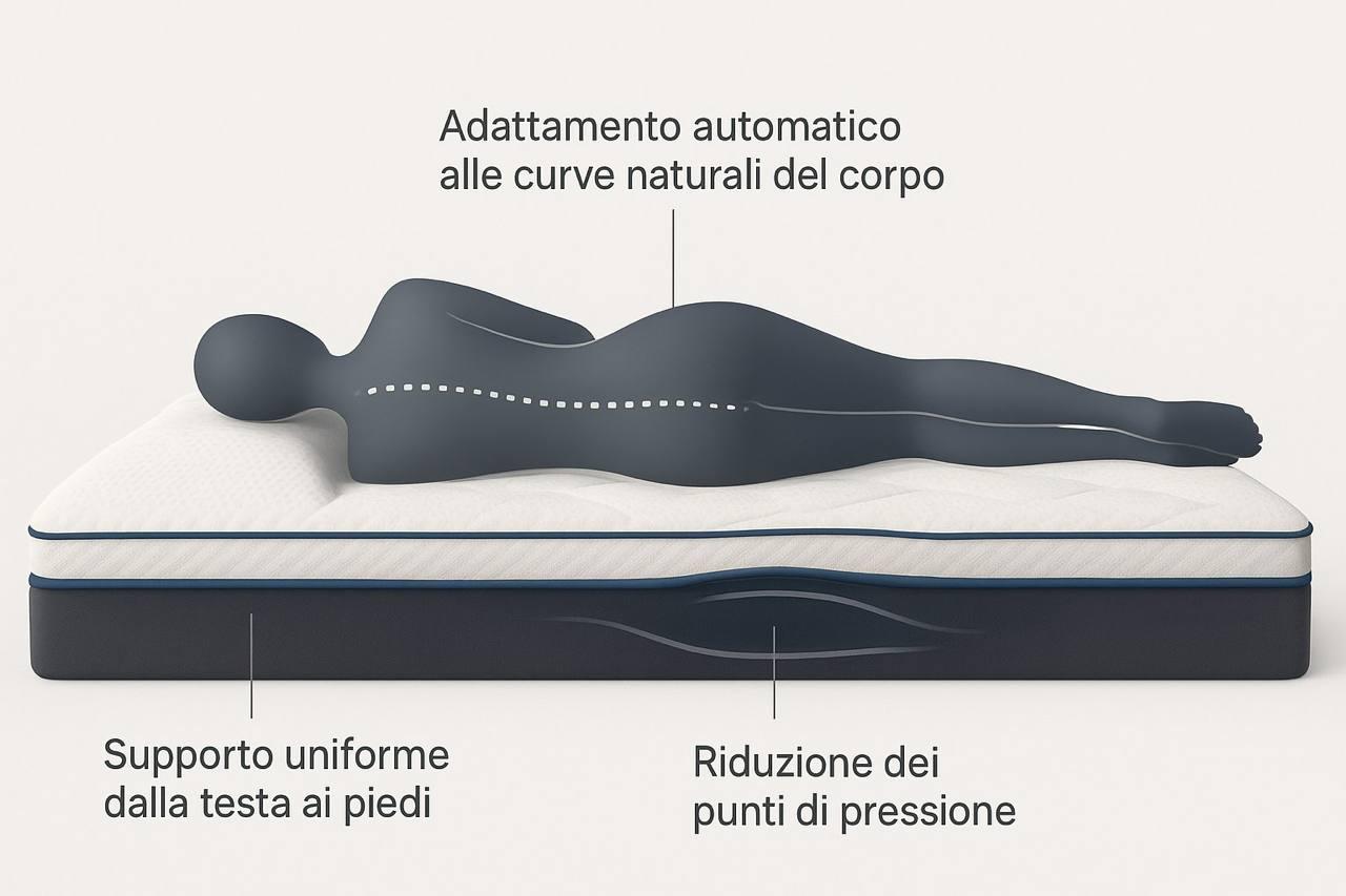 Dettagli artigianali del materasso Pulse