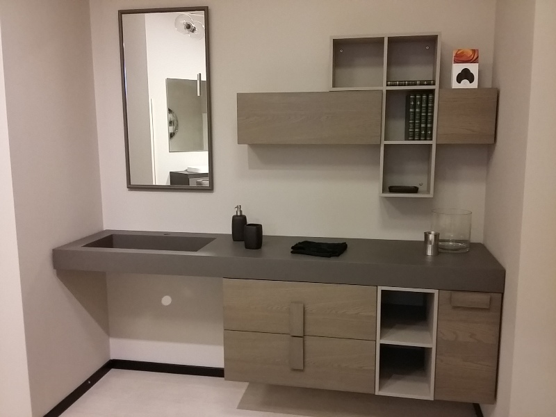 Bagno in rovere Amazzonia e piano ecomalta - Visma Arredo OUTLET