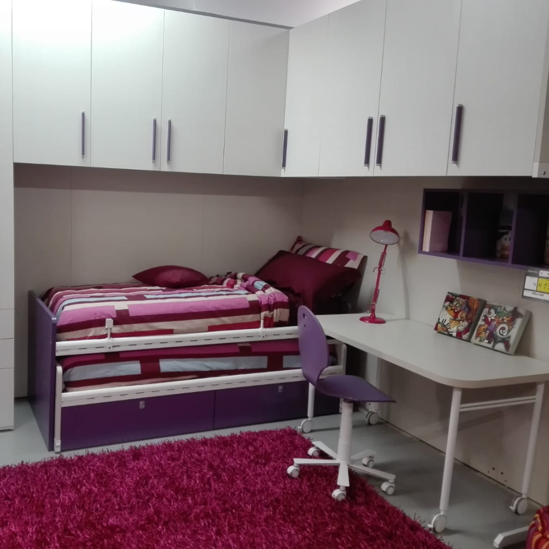 Cameretta ponte bianco e viola mirtillo - Visma Arredo OUTLET