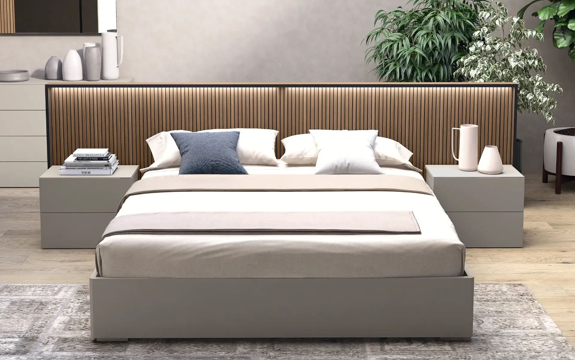 Letto Riga con Testiera Max e Contenitore – Design Imponente e Funzionale - Outlet del Tavolo
