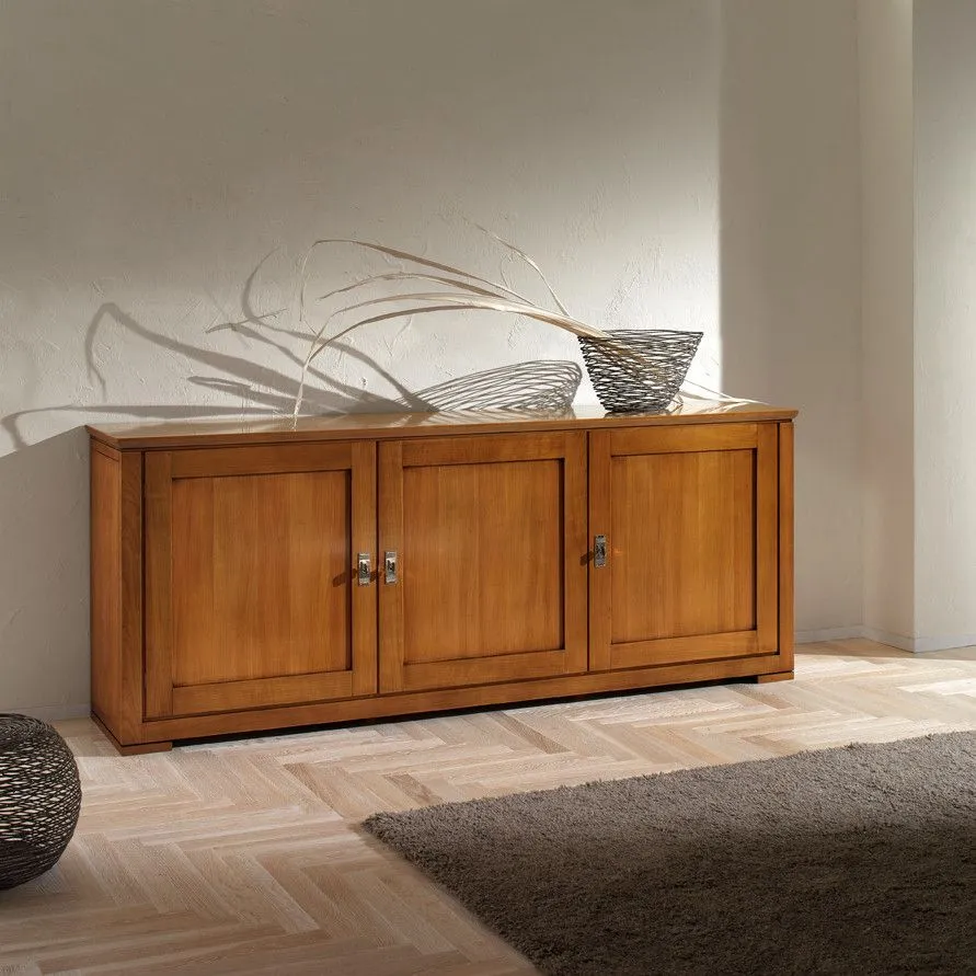 Credenza a 3 ante in legno ciliegio